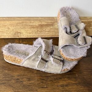 MIA Gray Fuzzy Kids Sandals